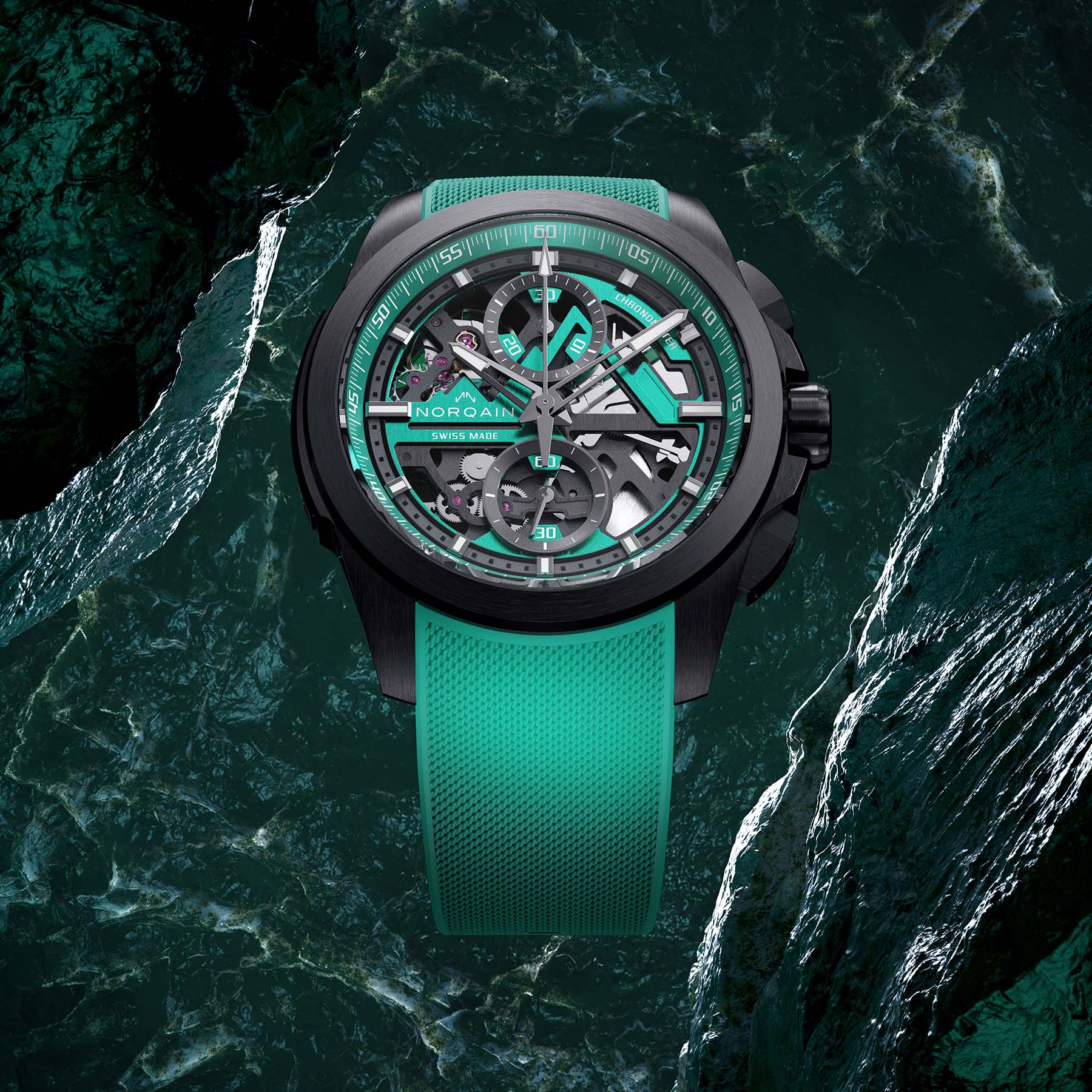 NORQAIN Independence Skeleton Chrono "Jade"
