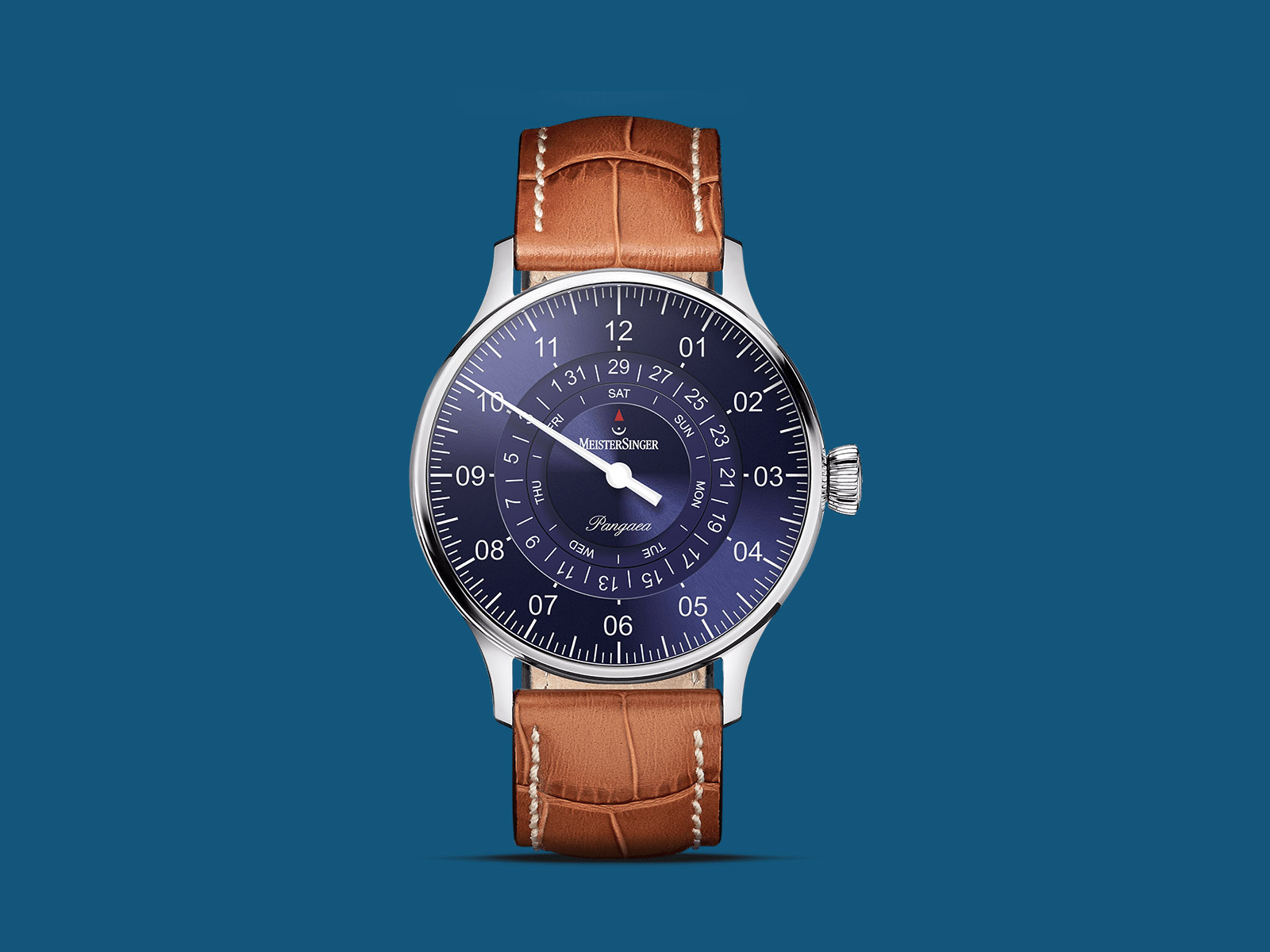 MeisterSinger Pangaea Day Date - Sonnenschliff Blau