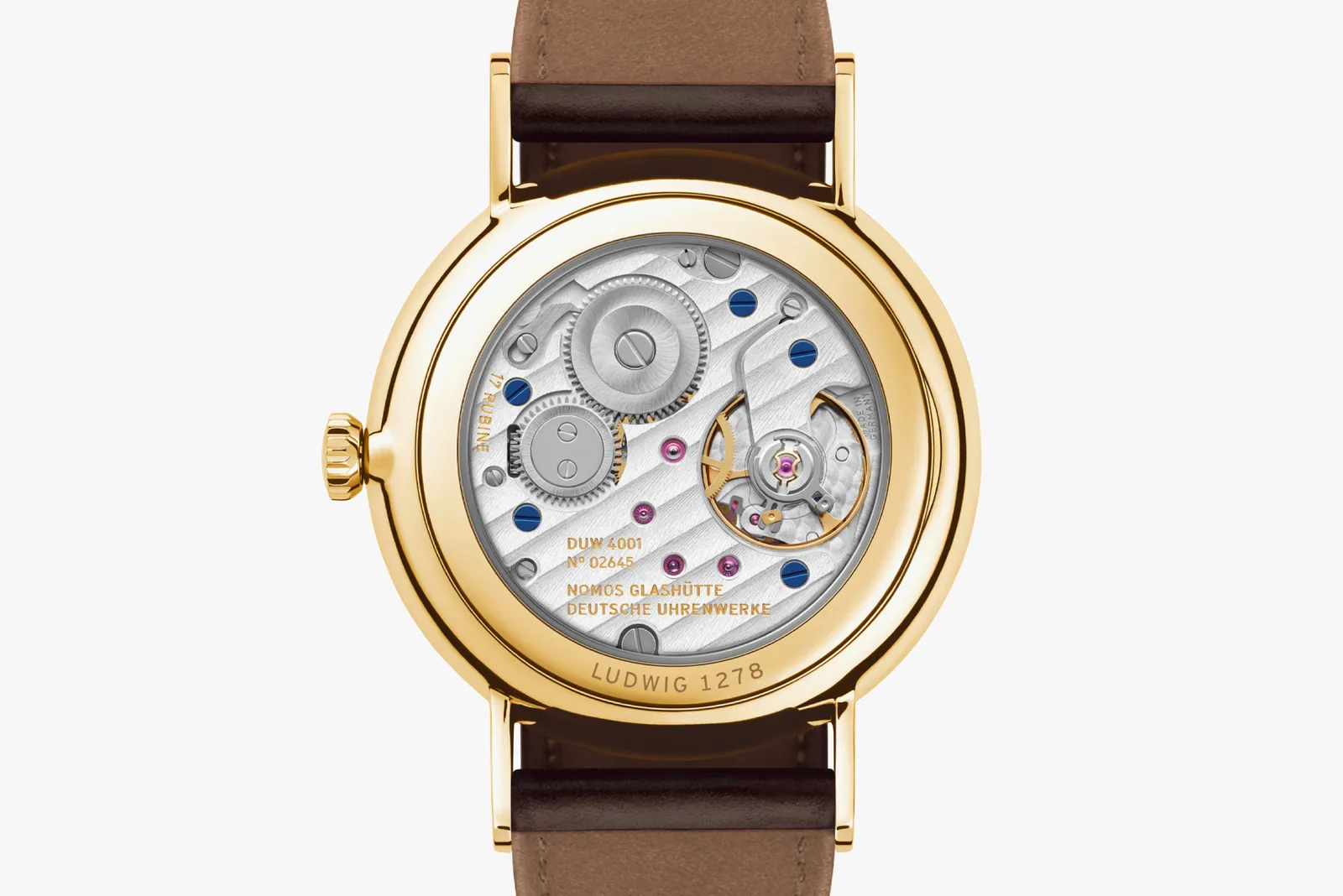 Ludwig Gold doré 35 - Nomos Glashütte Detailansicht