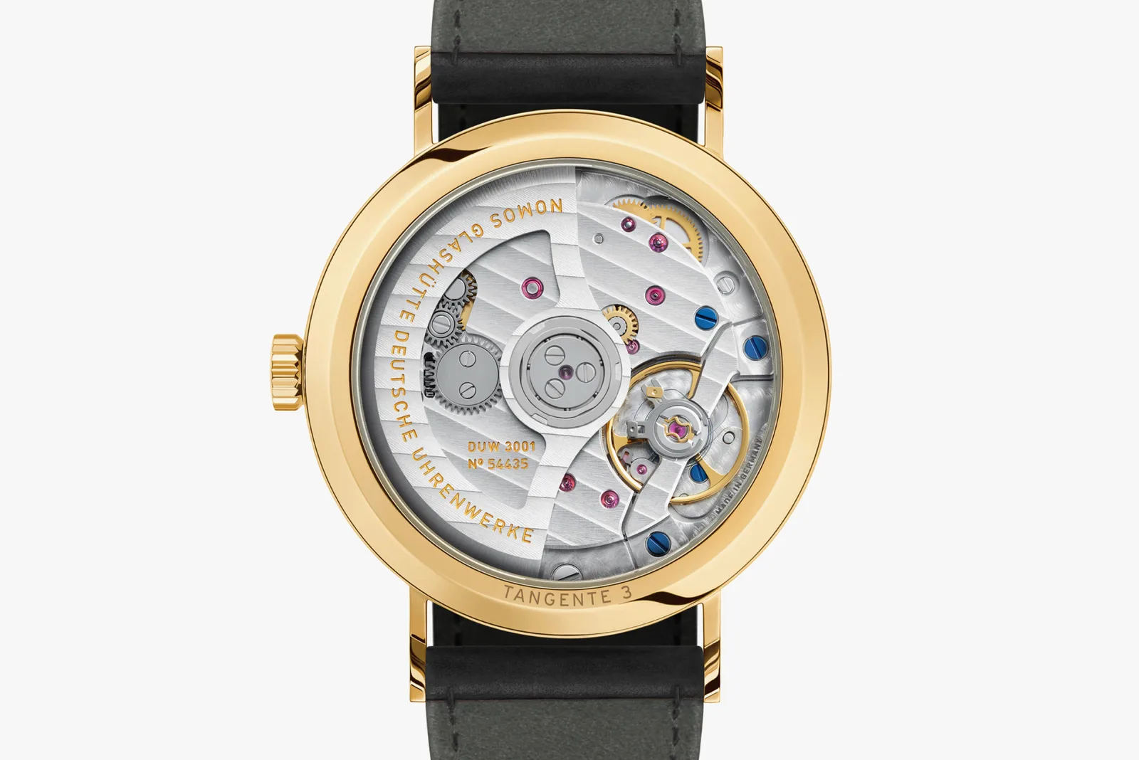 Tangente Gold neomatik Ruthenium - Nomos Glashütte Detailansicht