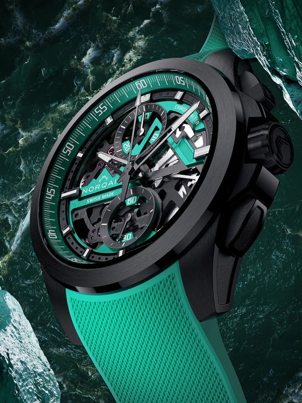 Independence Skeleton Chrono 8K 42 TIT LE "Jade" - Norqain Detailansicht